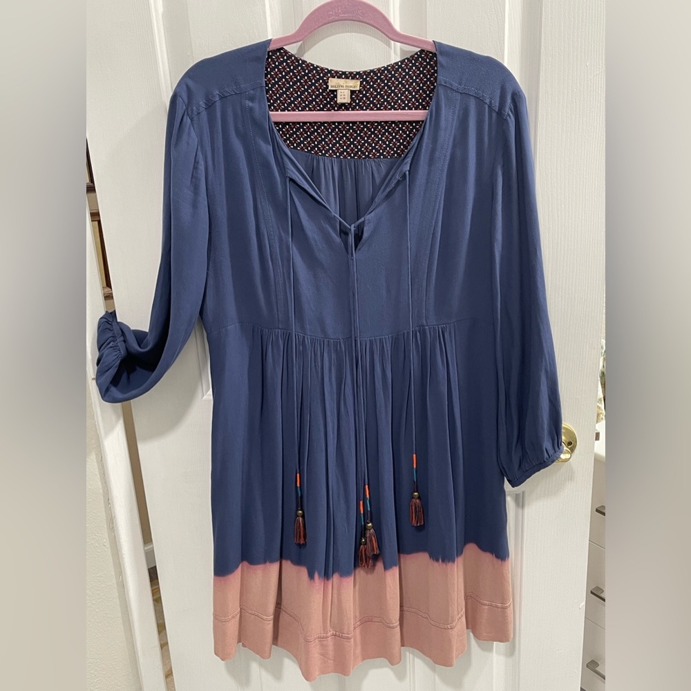 Anthropologie Holding Horses Boho style Purple and Peach Ombré Dress Size 6